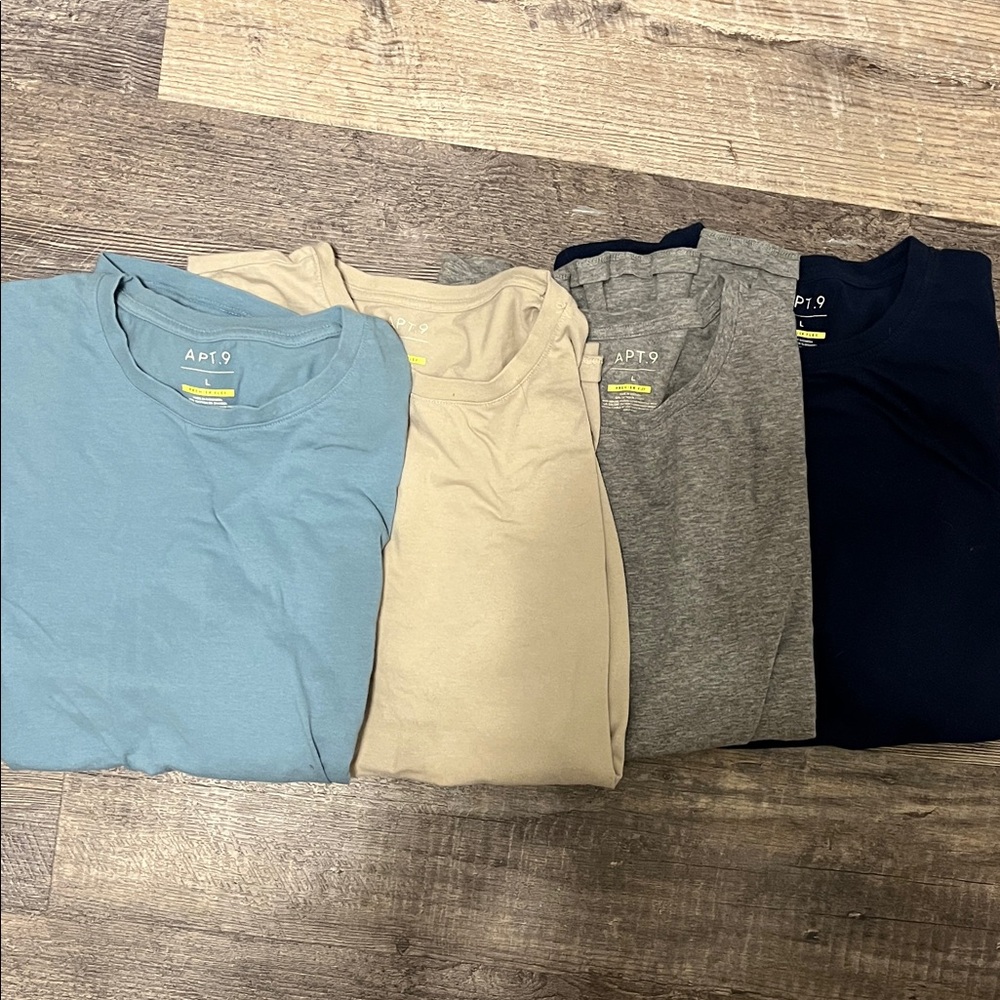 Apt. 9 Men's Short Sleeve Tees - Blue, Cream, Gray, Navy Blue
